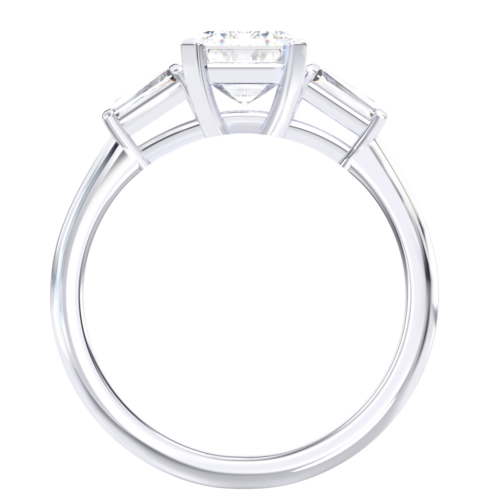 A1030 Faye Three Stone Diamond Engagement In White Gold Sideview