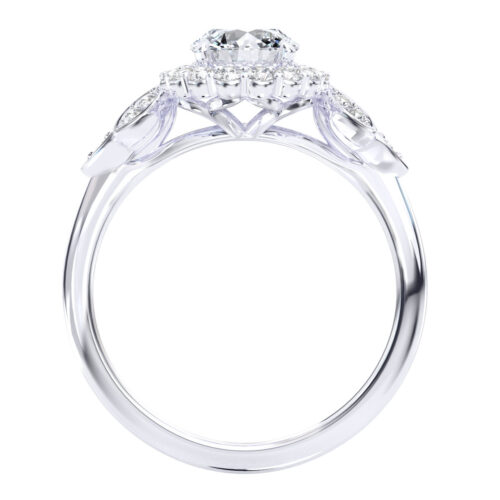 A1043 Emilia Halo Diamond Engagement In White Gold Sideview