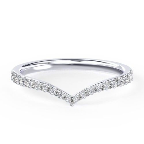 Wishbone Pave Ring Wedding Bands